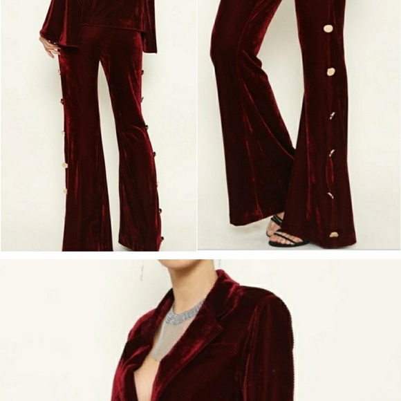 Sassy Burgundy Velvet Set - Picture 3 of 4
